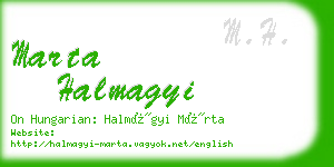 marta halmagyi business card